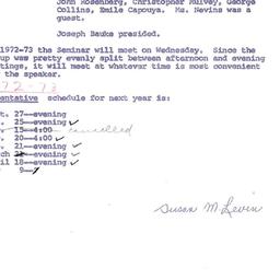 Minutes, 1973-05-09. Romant...
