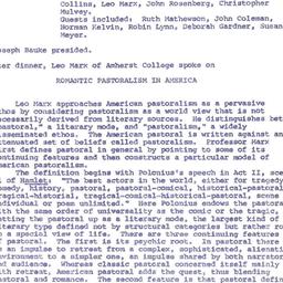 Minutes, 1973-02-21. Romant...