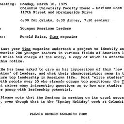 Announcements, 1975-02-28. ...