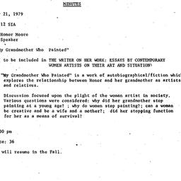 Minutes, 1979-05-21. Women ...