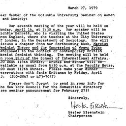 Announcements, 1979-03-27. ...