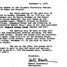 Announcements, 1978-11-06. ...