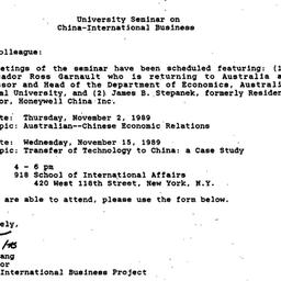 Announcements, 1989-10-10. ...