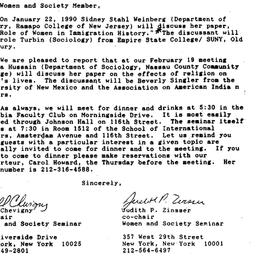 Announcements, 1990-01-10. ...
