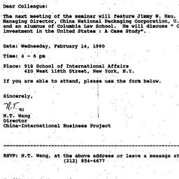 Announcements, 1990-02-01. ...