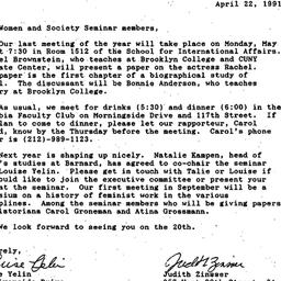 Announcements, 1991-04-22. ...