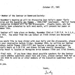 Announcements, 1981-10-27. ...