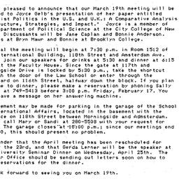 Announcements, 1984-03-01. ...