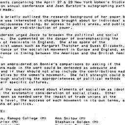Minutes, 1984-03-19. Women ...