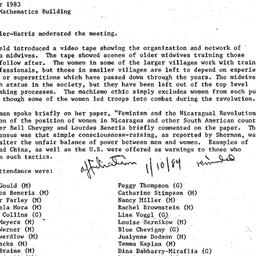 Minutes, 1983-12-12. Women ...