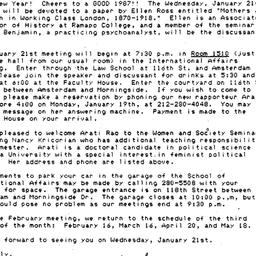 Announcements, 1987-01-05. ...