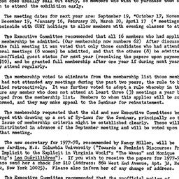 Minutes, 1977-05-09. Women ...