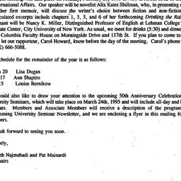 Announcements, 1995-01-27. ...