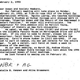 Announcements, 1993-02-02. ...