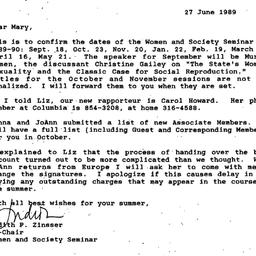 Correspondence, 1989-06-27....