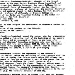Minutes, 1999-10-18. Women ...
