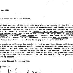 Announcements, 1996-05-08. ...