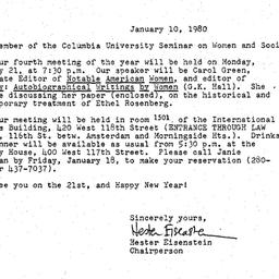 Announcements, 1980-01-10. ...
