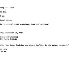 Minutes, 1980-01-21. Women ...