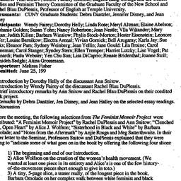 Minutes, 1999-05-17. Women ...