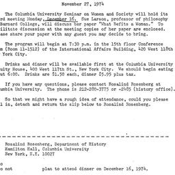 Announcements, 1974-11-27. ...