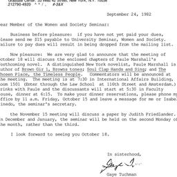 Announcements, 1982-09-24. ...