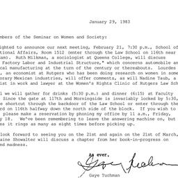 Announcements, 1983-01-29. ...