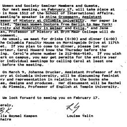 Announcements, 1992-01-30. ...