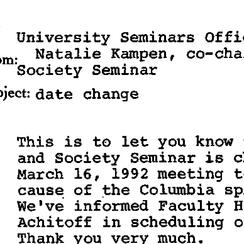 Announcements, 1991-10-11. ...