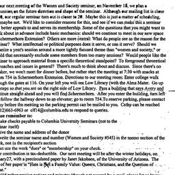 Announcements, 1996-11-10. ...