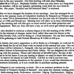 Announcements, 1996-09-05. ...