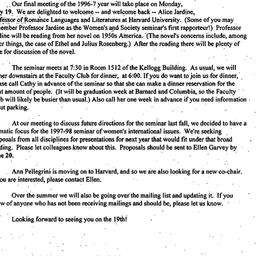 Announcements, 1997-04-25. ...