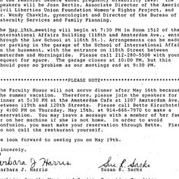 Announcements, 1986-05-03. ...