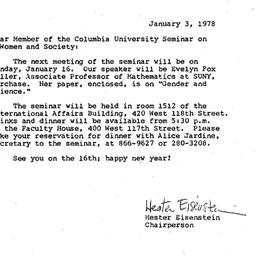 Announcements, 1978-01-03. ...