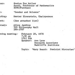 Minutes, 1978-01-16. Women ...