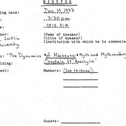 Minutes, 1977-12-19. Women ...