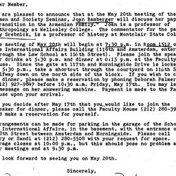 Announcements, 1985-05-03. ...