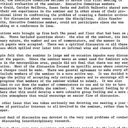 Minutes, 1984-09-17. Women ...