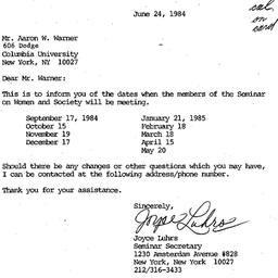 Announcements, 1985-06-24. ...