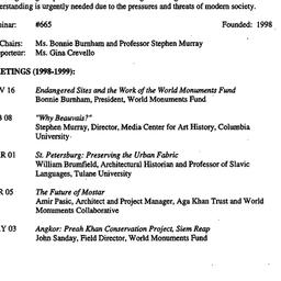 Schedules, Historic Monumen...