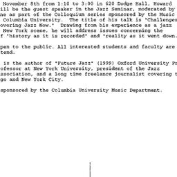 Announcements, 2000-11-08. ...