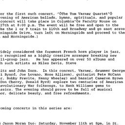 Announcements, 2000-10-27. ...