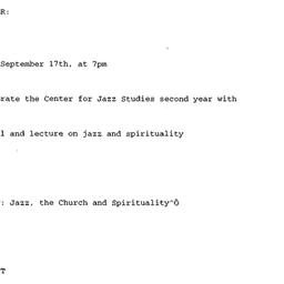 Announcements, 2000-09-17. ...