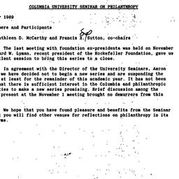Announcements, 1989-11-01. ...