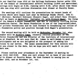 Announcements, 1989-09-13. ...