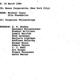Minutes, 1984-03-19. Philan...
