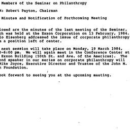 Minutes, 1984-02-13. Philan...