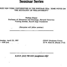 Announcements, 1987-04-29. ...