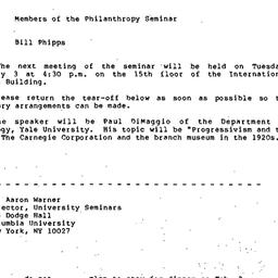 Announcements, 1987-01-12. ...