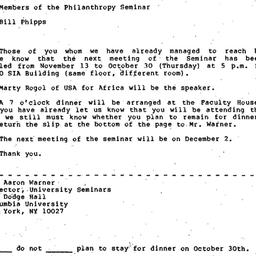 Announcements, 1986-10-22. ...